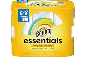 Bounty Essentials Select-A-Size Paper Towels, White, 6 Big Rolls = 8 Regular Rolls, 6 Count