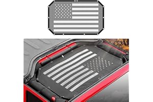 Jimen Front Mesh Sun Shade Bikini Top for 2007-2018 Jeep Wrangler JK & Unlimited 2 Door 4 Door (American USA Flag)