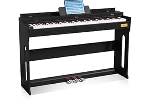 Sheirin Digital Piano Keyboard 88 Keys,Touch-Sensitive,Beginners,Adults,Upright,Semi Weighted,Electric Piano,Acoustic,Full Size,Stand,Cover,Pedal,SR-FH60(Black)