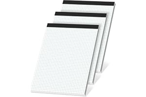 RONEKY Graph Paper 8.5 x 11 Grid Paper Notebook, 3 Pack 5x5 Graph Paper Notebook, 50 Sheets Engineering Paper Pad, Micro Perforations Graph Paper Pad with Sturdy Cardboard for Drawing, Designing, Math Sketching