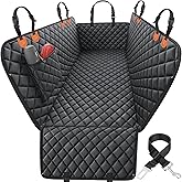 URPOWER Dog Car Seat Cover for Back Seat, 100% Waterproof Hammock for Car | 600D Oxford, Zippered Side Flaps, Scratch Resistant, Non-Slip, Easy to Install, With Seatbelt, For Sedan, SUV &amp; Compact Truck