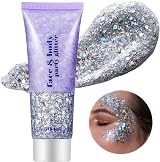 Go Ho Silver Face Hair Glitter Gel 52g Holographic Chunky Sequins Festival view 1