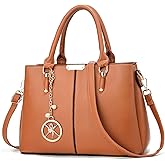 Purse and Handbags for Women, 3 Zip Compartments Tote Bag Designer Shoulder Purse Top Handle Satchel Bags