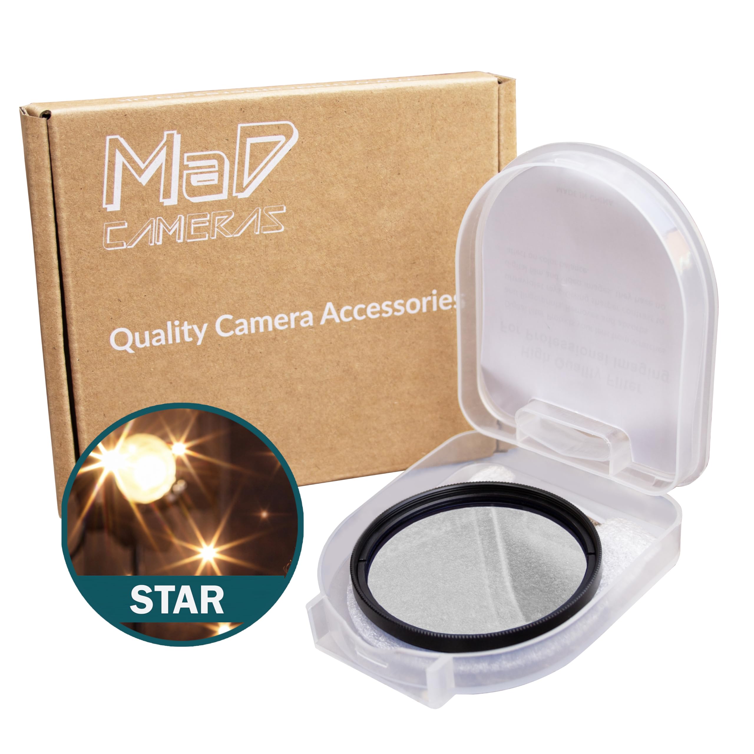 MaD Camera - 77mm 8-Point Star Filter - Adds Sparkle to Lights for Nightscapes - Premium Camera Lens Filter for DSLRs