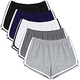 URATOT 5 Packs Soft Comfy Booty Cotton Workout Pants Breathable Lounge Dolphin Shorts Cycling Hiking Pants for Women