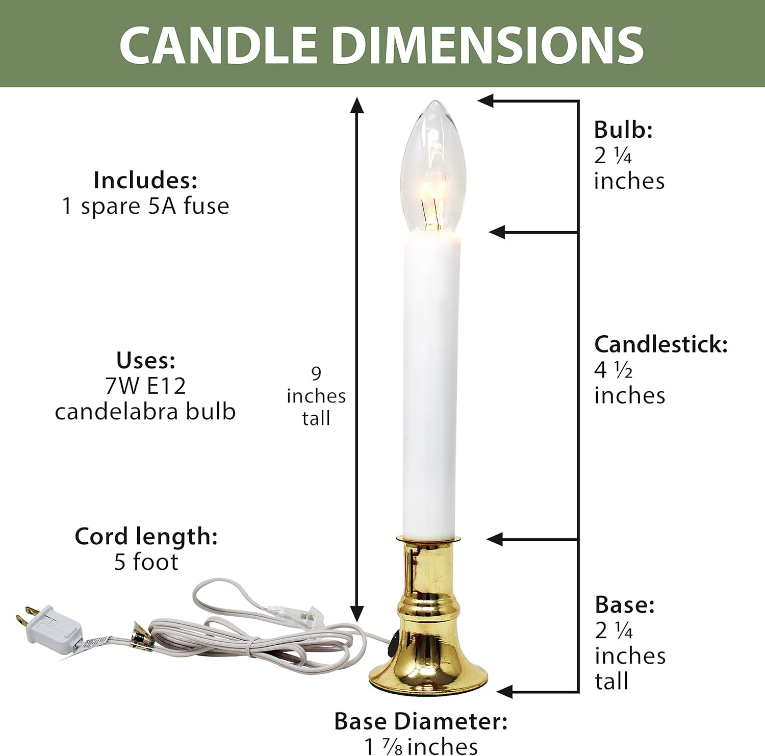 Electric Sensor Window Candle - On at Dusk/Off at Dawn 7 Watt Bulb (Pack of 6): Home & Kitchen