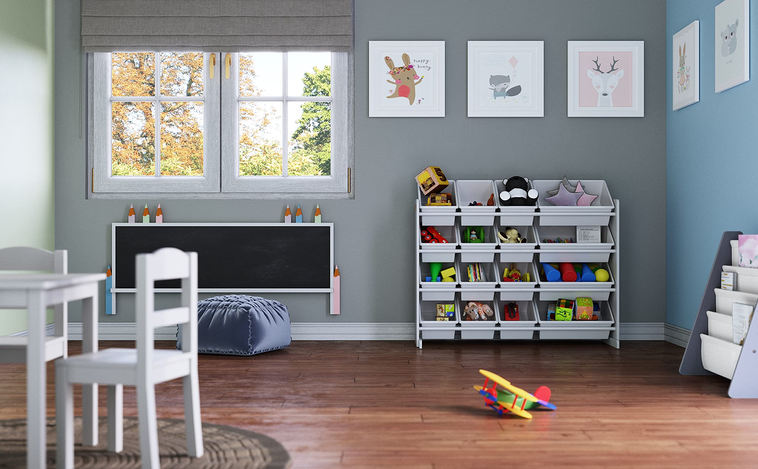 Humble Crew Supersized Toy Storage Organizer with 16 Removable Bins, White/White – Large Toy Storage for Toddlers Ideal for Kids' Rooms, Playrooms, and Nurseries - Modern Toy Bins for Kids
