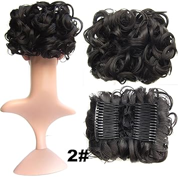 Amazon Com S Ssoy Women S Short Messy Curly Dish Hair Bun Piece