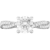 Sterling Silver Full Side Stones Twisted Vine Simulated 1.0 CT Diamond or Moissanite Engagement Ring Promise Bridal Ring