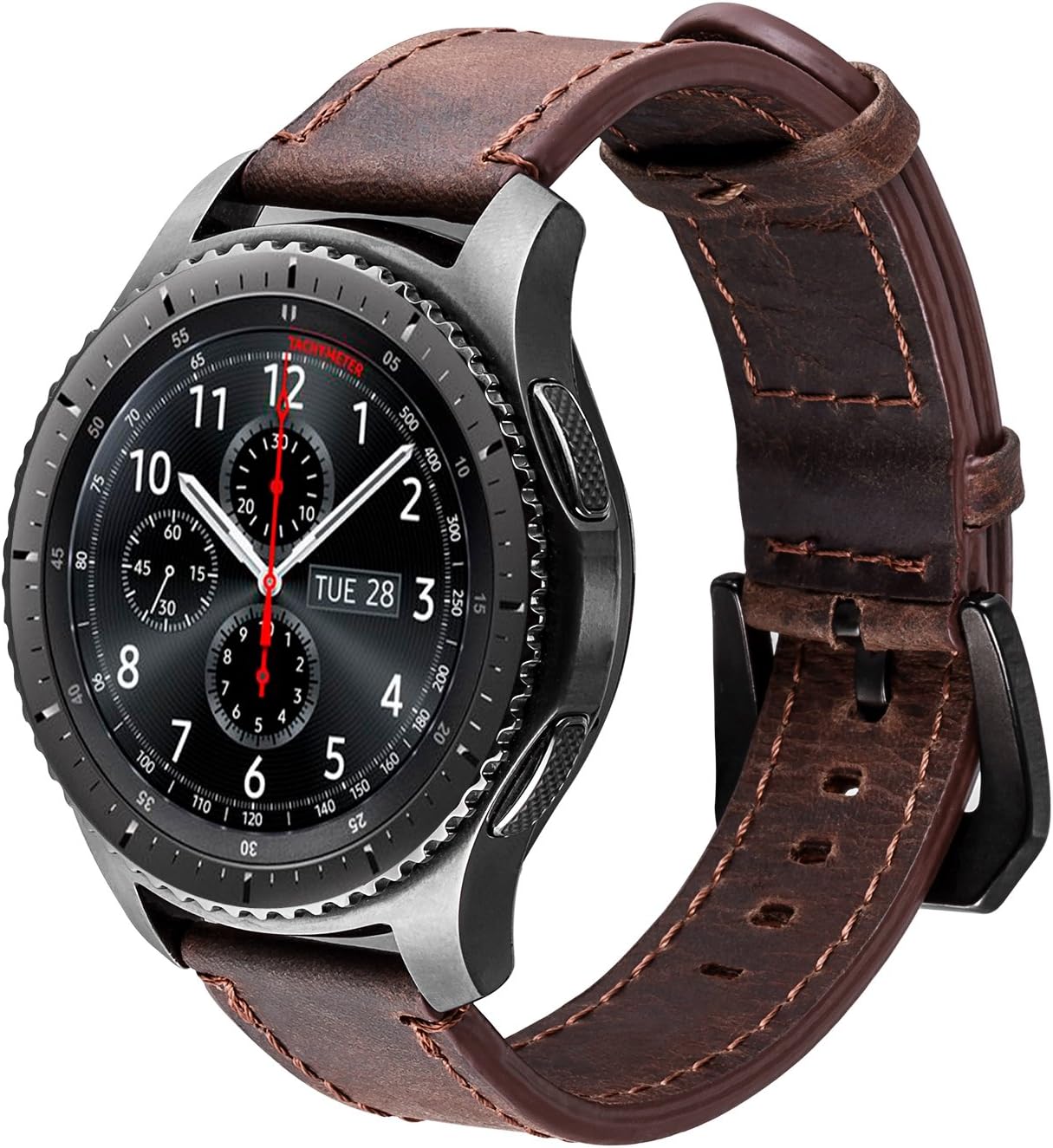 iBazal Correas Gear S3 Frontier Classic Cuero 22mm Bandas Piel Pulseras Compatible con Samsung Galaxy Watch 3 45mm/Galaxy Watch 46mm Reemplazo para ...