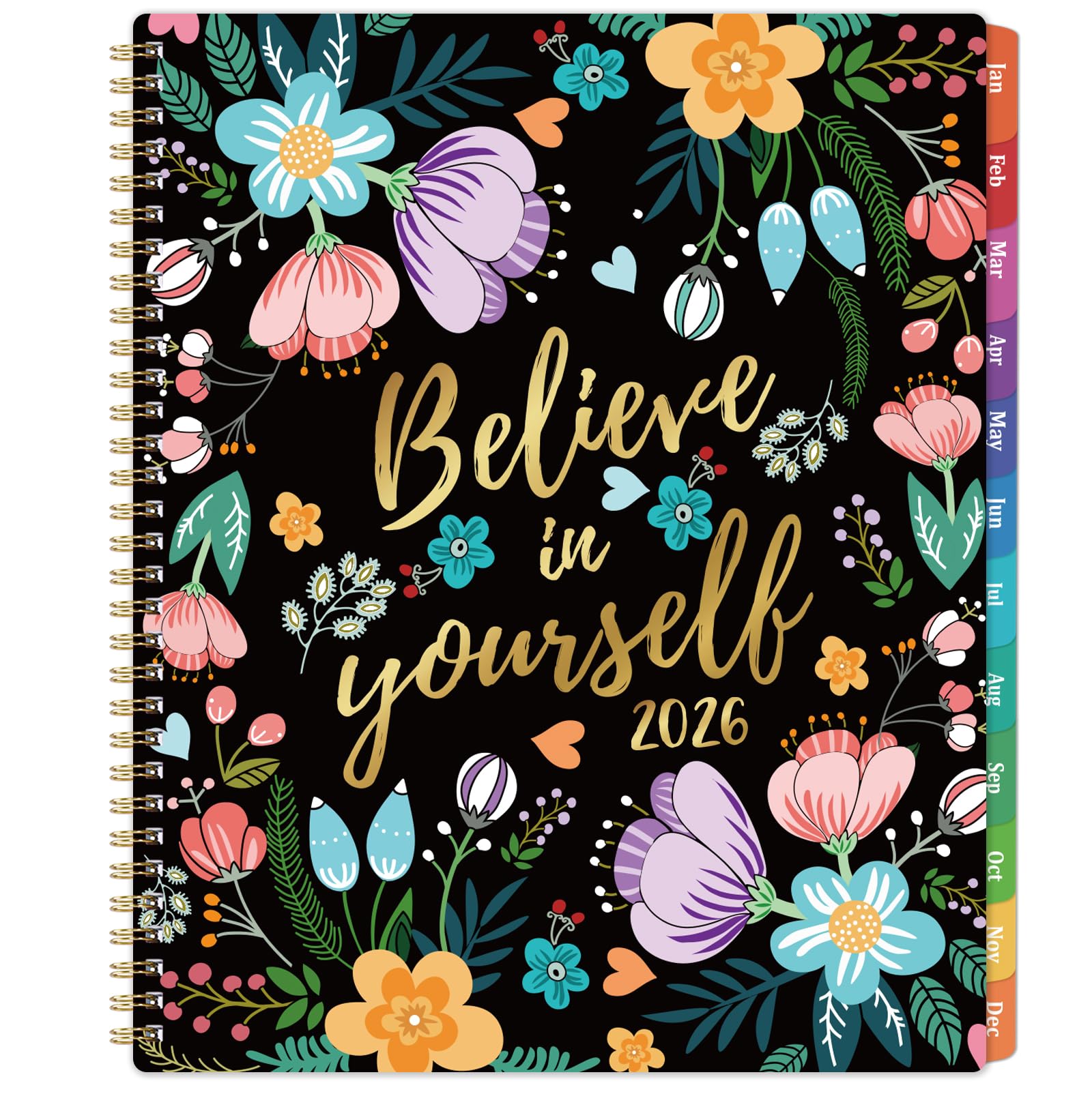 Photo 1 of 2026 Planner - 2026 Planner Weekly and Monthly, Planner 2026, Jan 2026 - Dec 2026, 9" x 11", Calendar Planner 2026 with Colourful Tabs & Pocket, Flexible Cover, Twin-Wire Binding