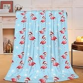 UIAMT Christmas Flamingo Blanket Cute Flamingo Flannel Plush Throw Blanket Cozy Flamingo Decor Fleece Bedding Stuff Animal Blanket Gifts for Lover Girls Boys Kids Adults Women Bed Travel 40"x50"