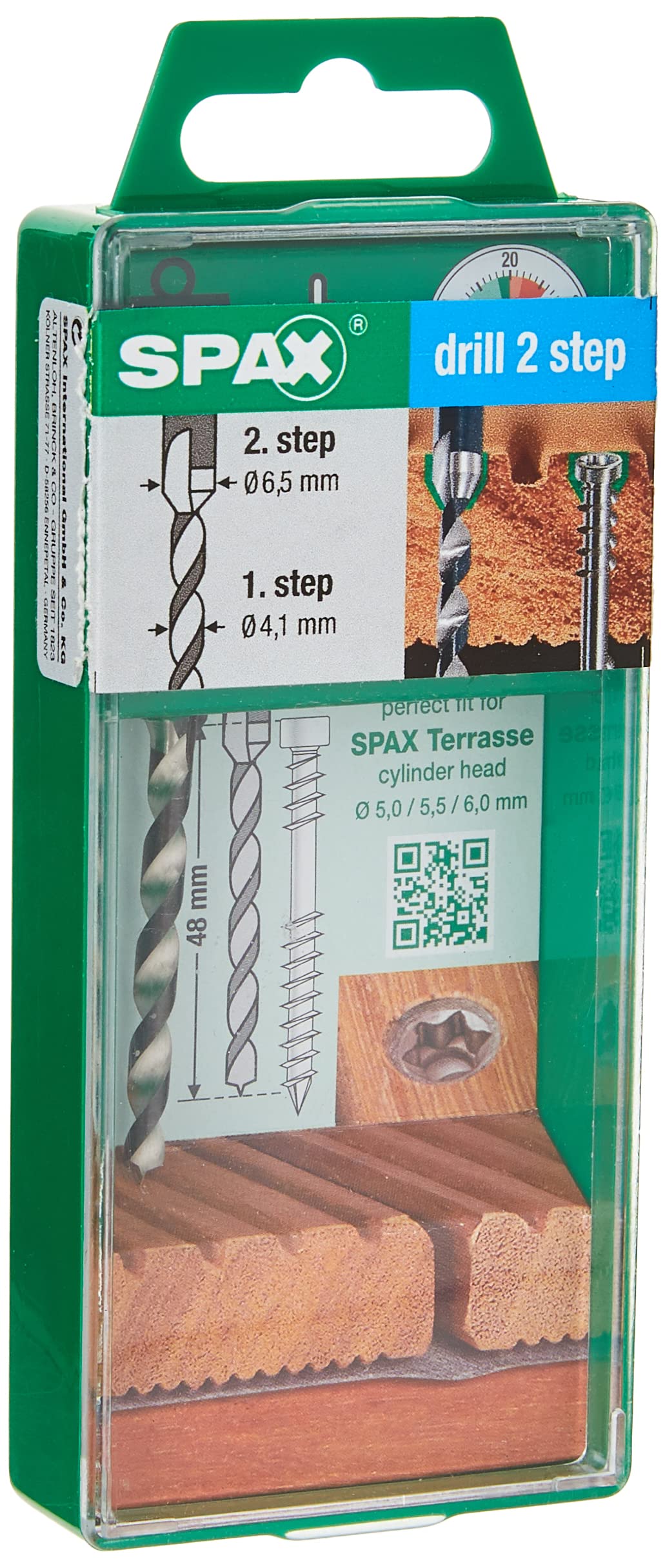 SPAX Stepped drill with 2 drilling steps of 4.1 and 6.5 mm, Drill 2 Step, Deck construction, 5009409873005