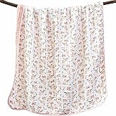 Ultra Soft 6-Layer Muslin 100% Cotton Baby Blanket 43"x43" Breathable Lightweight Floral Swaddle Blankets for Toddlers Baby Birthday Gifts All Seasons