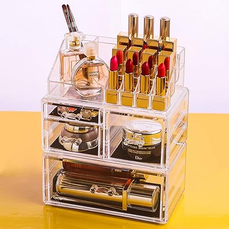 Amazon Vinne 化粧品収納ボックス 透明化粧品ケース耐久性のあるファッション性の高い透明アクリル収納ボックス Vinne メイクボックス 通販