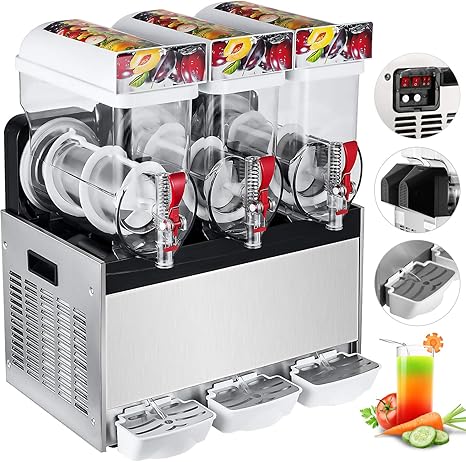 Happybuy 110V Commercial Slushy Machine, 15L x 3 Tank