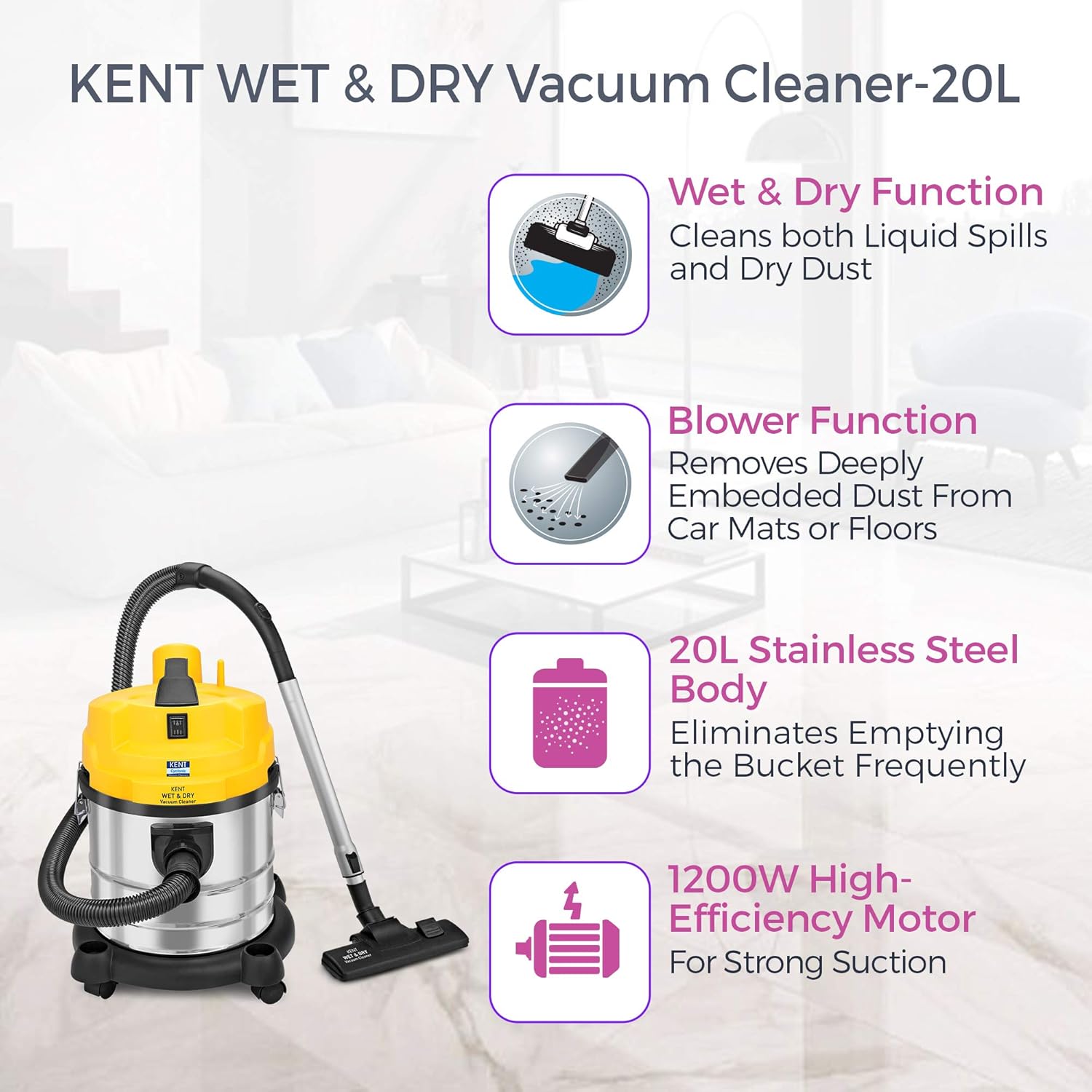 KENT Wet and Dry Vacuum Cleaner - KSL-612