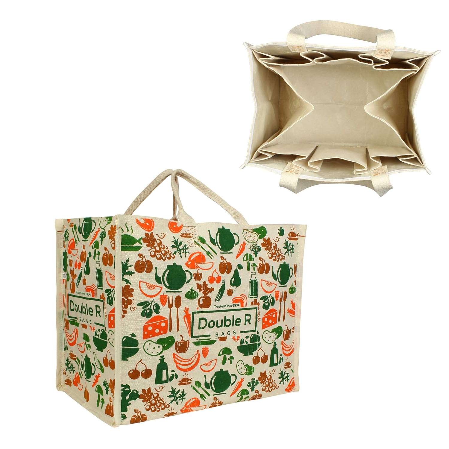 DOUBLE R BAGS Heavy Duty Waterproof Shopping Bags Kitchen Essentials/Grocery Bag/Vegetable Bag