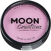 Pro Face & Body Paint Cake Pots by Moon Creations - Light Pink - Professional Water Based Face Paint Makeup for Adults, Kids - 1.26oz
