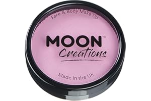 Pro Face & Body Paint Cake Pots by Moon Creations - Light Pink - Professional Water Based Face Paint Makeup for Adults, Kids - 1.26oz