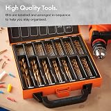 VonHaus 99pc HSS Drill Bit Set with Case 1.5-10mm Titanium Coated view 4