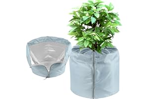 warmfarm 2-Pack Plant Pot Covers for Winter Freeze Protection - 18" x 20" Frost Protection Cover for Outdoor Plants & Shrubs (Silver)