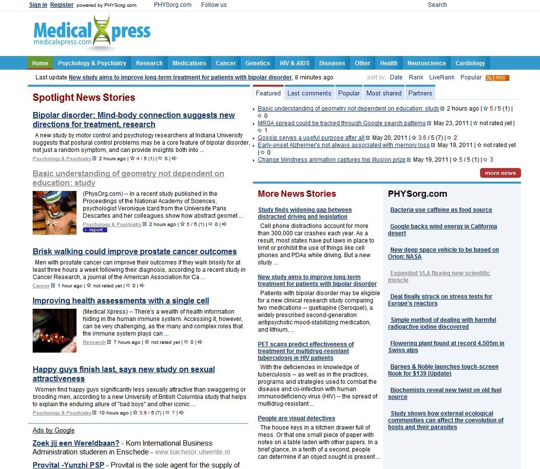 Amazon Com Medical Xpress Health And Medicine News Medicalxpress Com Physorg Com Kindle Store