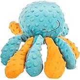 goDog Crazy Tugs Octopus Squeaky Plush Tug Dog Toy with Chew Guard Technology, Durable Fabric &amp; Squeaker for Active Play, Multi Color, Large