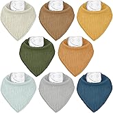 CIVARUA KIDS Muslin Baby Bibs 8 Pack, Baby Bandana Drool Bib for Drooling and Teething, Cotton Soft Absorbent for Girls Boys