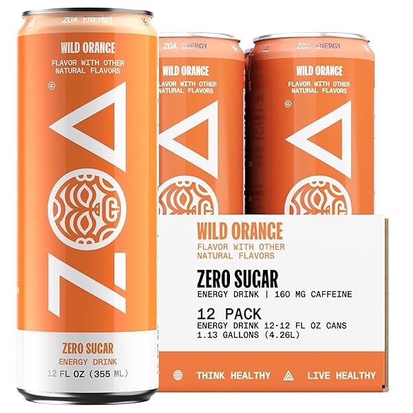 ZOA ZERO SUGAR ENERGY DRINKS – WILD ORANGE...