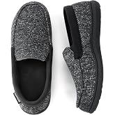 RockDove Men's Tweed Memory Foam Moc Slipper | Breathable Upper, Secure Closed-Back Fit, Durable Rubber Sole, Machine Washable, Indoor &amp; Outdoor, Gift-Ready, Menory Foam