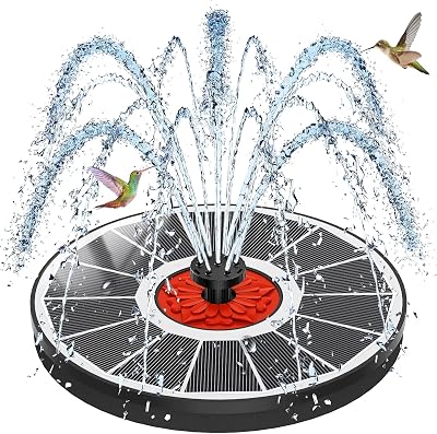 SZMP Solar Fountain Glass Panel 7 Nozzles 3.5W Bird Bath Pump Garden Pond