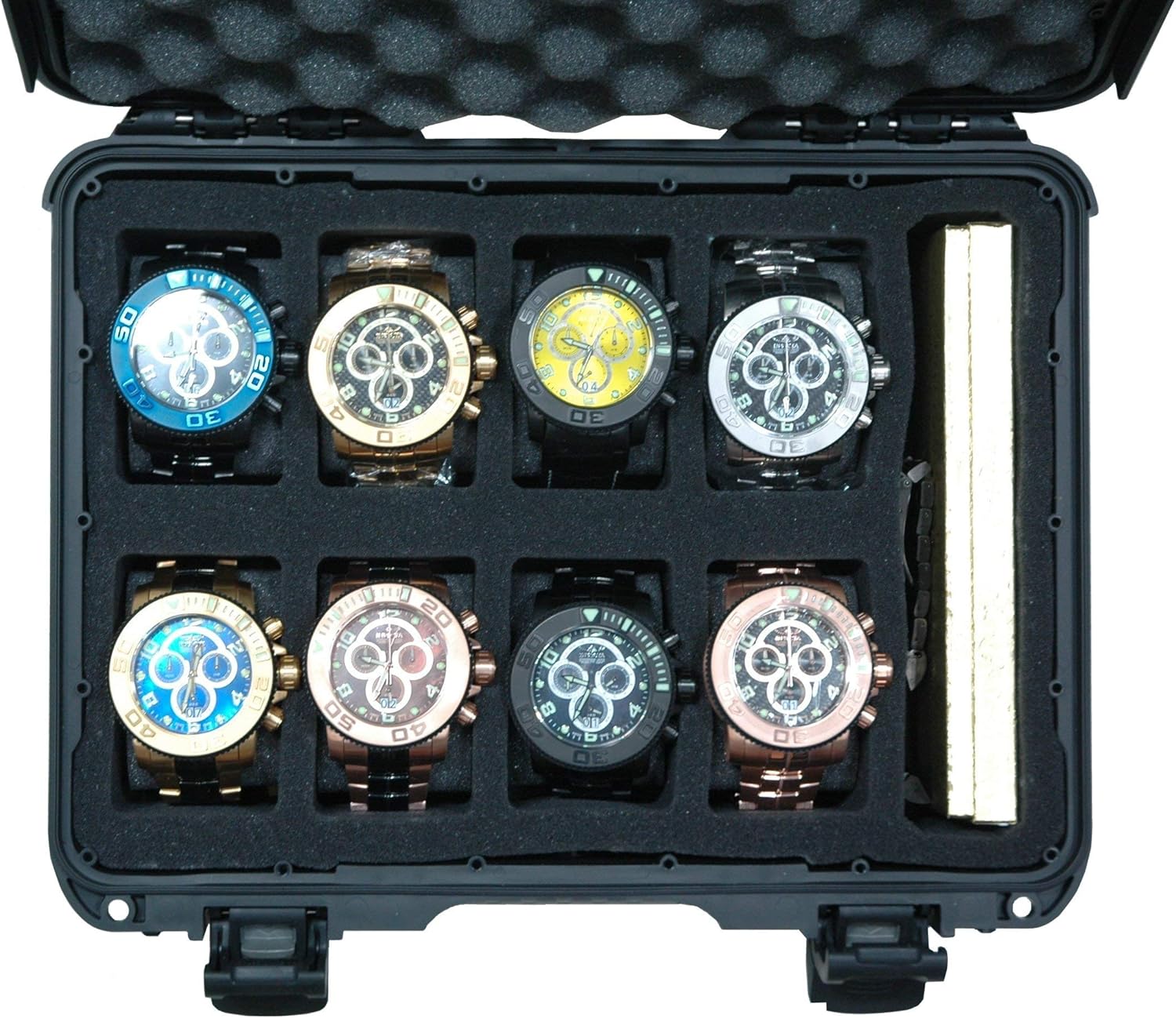 Case Club 8 Watch Pre-Cut Waterproof Travel Case with Accessory Pocket: Watches