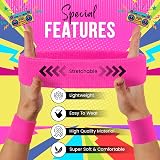 REDSTAR FANCY DRESS 3pc Neon Sweatband Set Headband Wristbands 80s 90s Party view 4