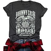 Cash Graphic Shirt Tees Women Vintage Country Music T-Shirt Casual Band Music Lovers Top Tee