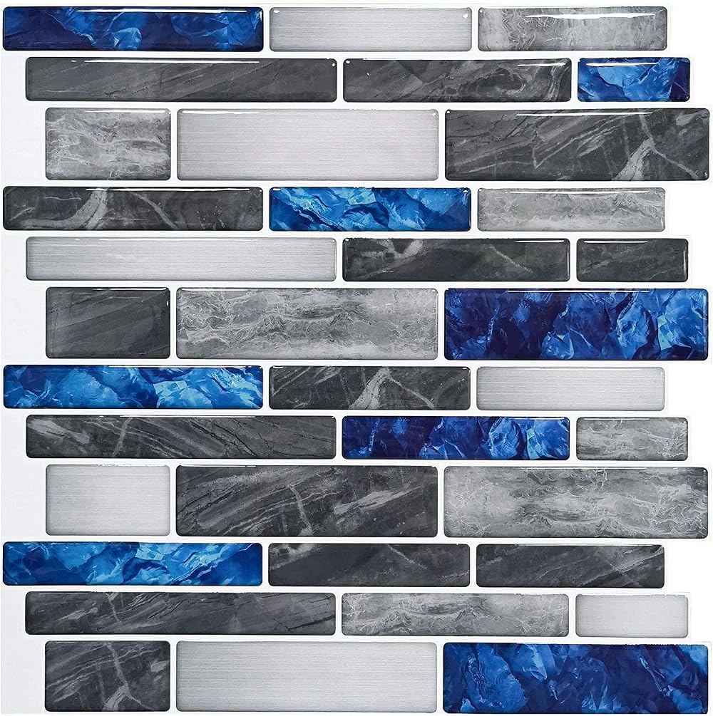 Art3d 10 Sheets Marble Peel Stick Backsplash Tiles 30x30cm Kitchen Bathroom Wall