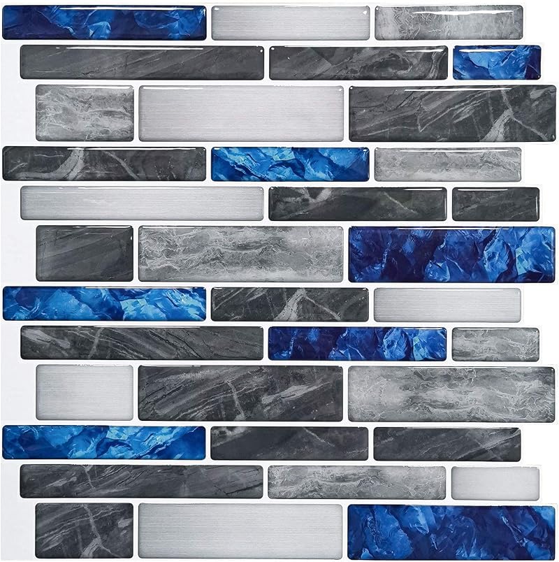 Art3d 10 Sheets Marble Peel Stick Backsplash Tiles 30x30cm Kitchen Bathroom Wall
