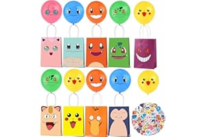 SVZIOOG 88 PCS Cartoon Birthday Party Supplies Party Bags,Candy Bags,Anime Stickers,Latex Balloons for Birthday Party,Paper Tote Bags Party Favor Bags for Kids Birthday Party Decorations