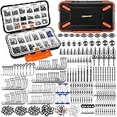 PLUSINNO 264/397pcs Fishing Accessories Kit, Organized Fishing Tackle Box with Tackle Included, Fishing Hooks, Fishing Weight