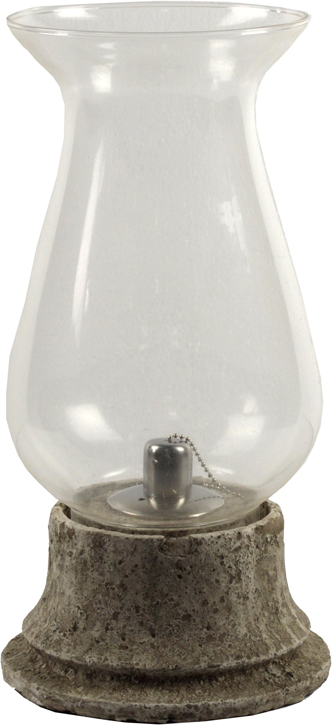Galt International Metal and Glass Oil Lamp, 13", Gray