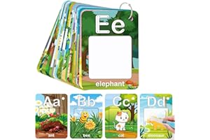 BAYSING Alphabet Water Coloring Cards, Mess Free Painting Double Flashcards for Kids 2-4, ABC Letter Learning for Toddlers, Kids Drawing Cards Educational Learning Toys Gifts for 3 4 5 Year Old