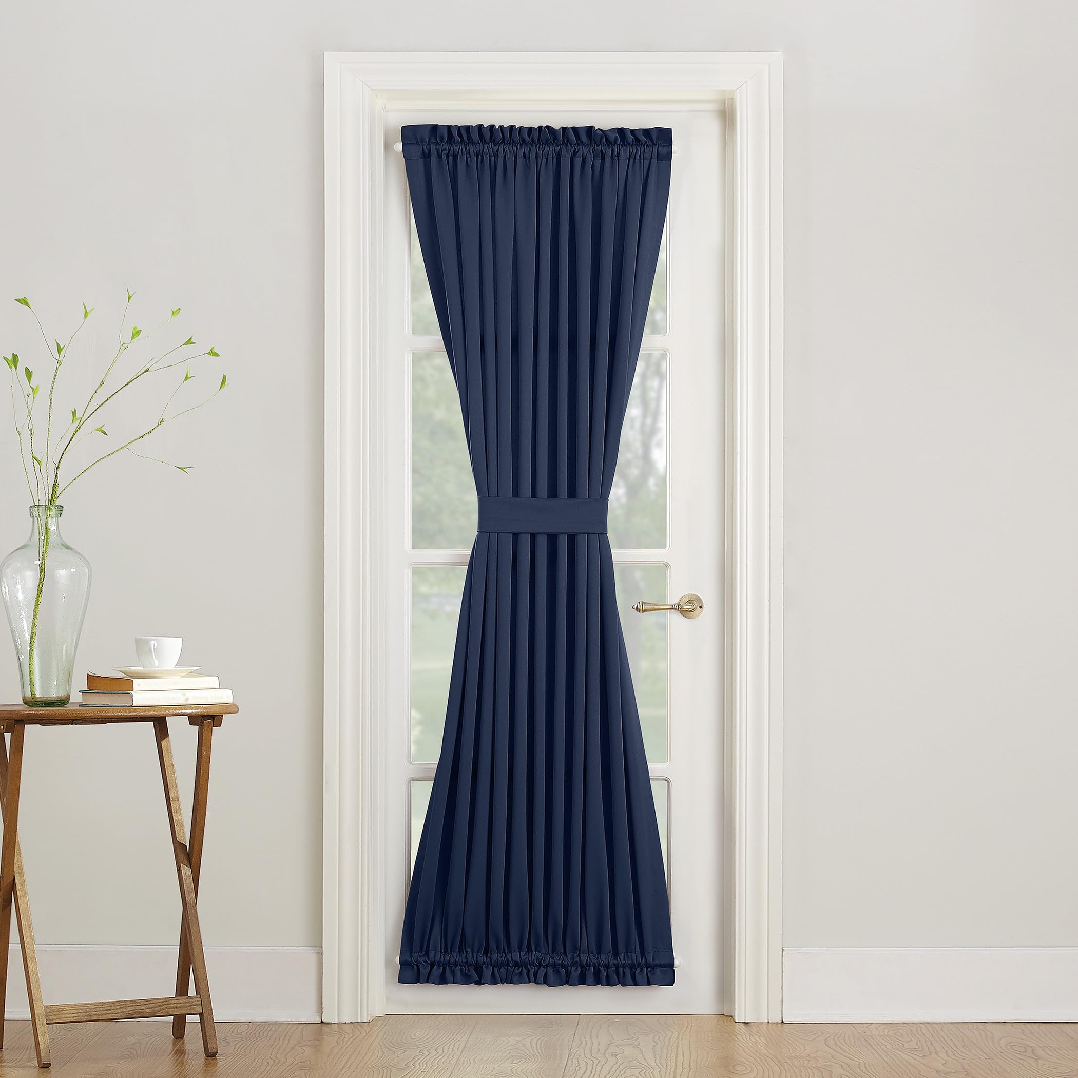 Sun Zero Rod Pocket Energy Efficient Window Door Panel, Polyester, Navy Blue, 54" W x 72" L (Pack of 1)