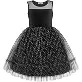 Arshiner Toddler Sleeveless Formal Dress Fancy Cute Tulle Glitter Party Holiday Kids Dresses