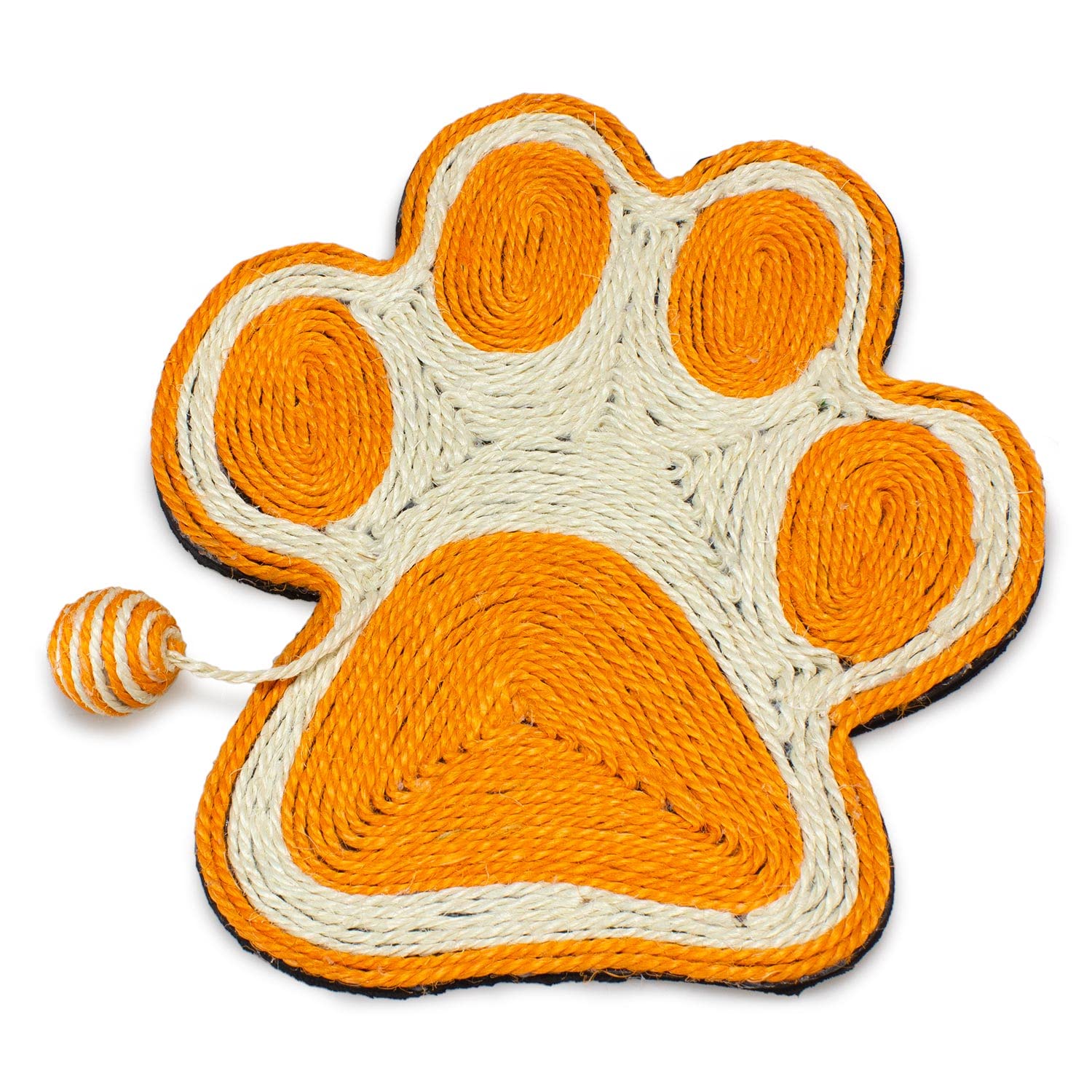 Arquivet Orange Footprint Scratcher with Mouse for Cats – Orange, 40 x 36 cm