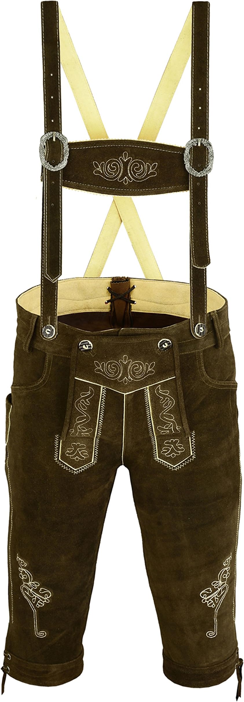 TRENDS Men's Bavarian Trachten Lederhosen Leather Shorts