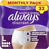 Always Discreet Incontinence Pants Women Large UK 16-22 32 Pairs 8x4 view 1