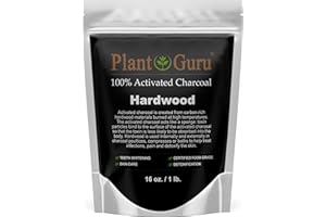 PLANT GURU Activated Charcoal Powder 1 lb. Hardwood - Food Grade Kosher Non-GMO - Teeth Whitening, Facial Mask and Soap Making. Promotes Natural Detoxification and Helps Digestion