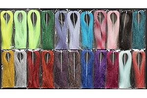 Tigofly 22 Packs 22 Colors Crystal Flash Holographic Tinsel Krystal Flashabou Sparkle Dry Streamer Tube Fly Fishing Tying Str