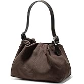 Suede Bucket Bags for Women Small Tote Shoulder Bag Handbags Chic Purses Satchel for Travel Work