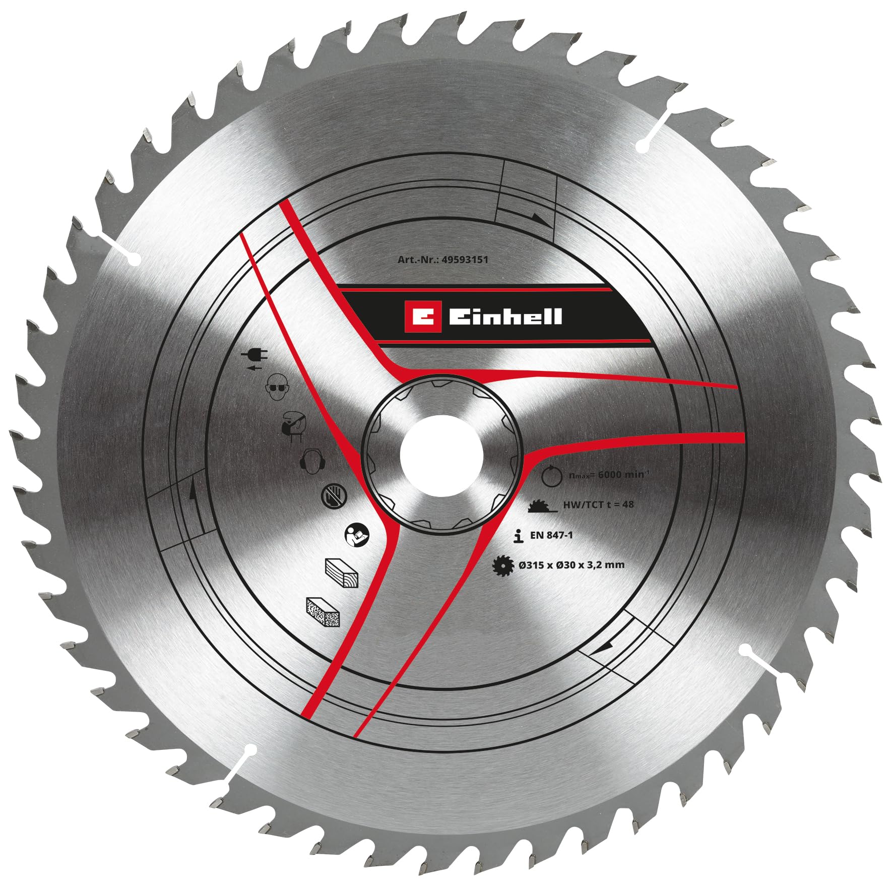 kwb by Einhell HM saw blade (diameter 315 x 30 mm, 48 teeth, suitable for Einhell table saw TC-TS 2031 U)